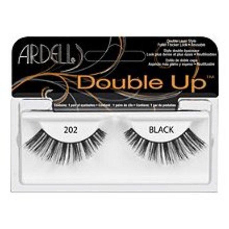 Ardell Professional Double Up Lash 202 Black - Natural Looking False Eyelashes for Dramatic Eye Makeup | Perfect for Parties, Weddings & Special Occasions