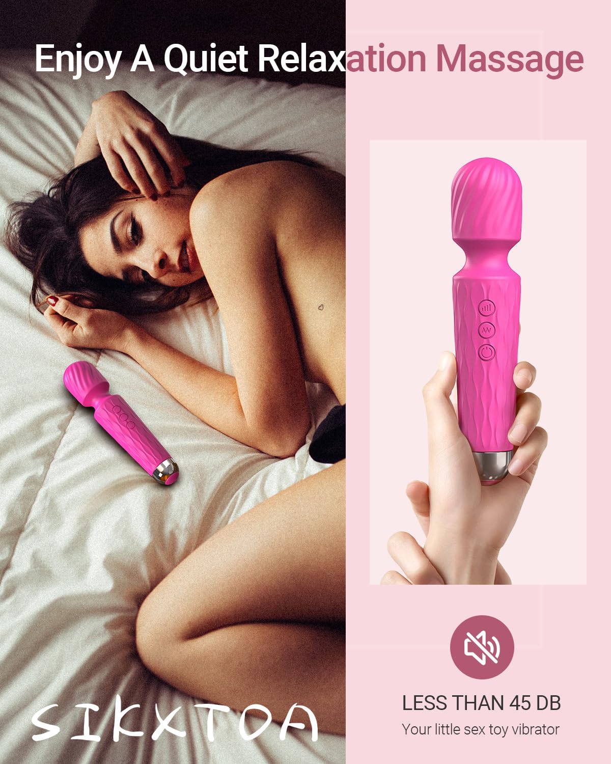 Powerful Waterproof Rose Vibrator Wand for Women - 8 Speeds & 20 Patterns Clitoral Stimulator, G-Spot Massager - Perfect for Solo Play, Couples & Sensual Relaxation