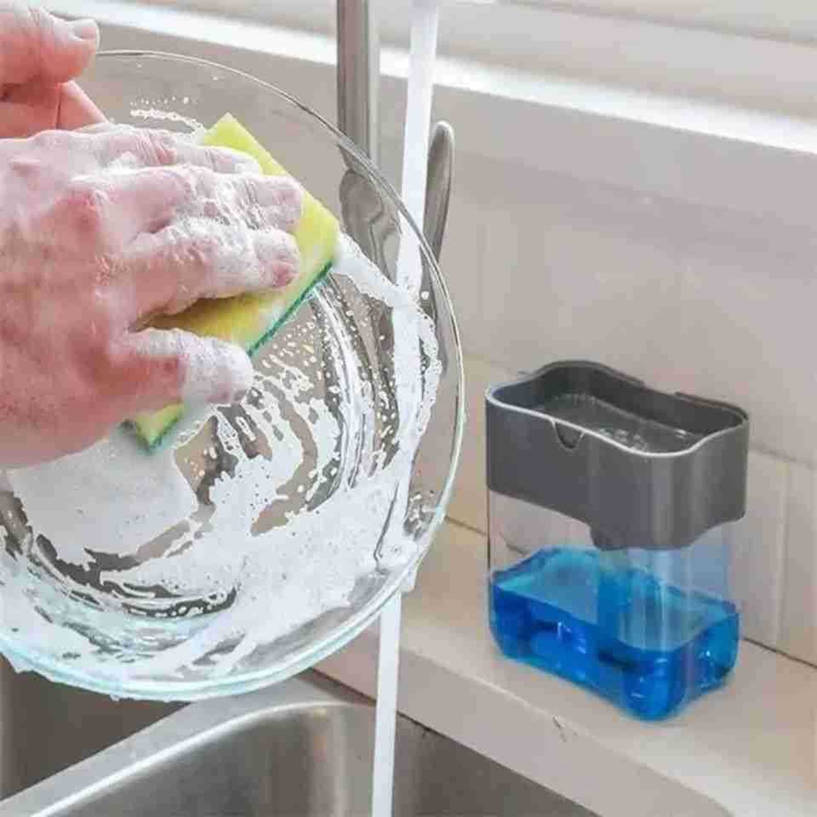 Automatic Press-Type Kitchen Detergent Dispenser for Dish Soap & Liquid Soap - Hands-Free Cleaning Solution for Sinks, Countertops & Dishwashing Stations