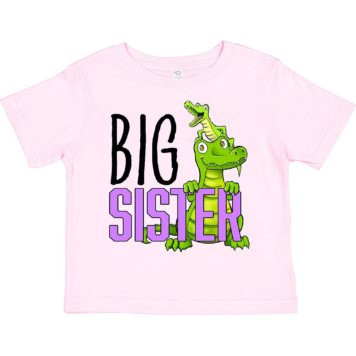 **Inktastic Big Sister with Cute Alligators Toddler T-Shirt - Soft Cotton Tee for Toddler Girls - Perfect for Sibling Matching Outfits & Family Photos**