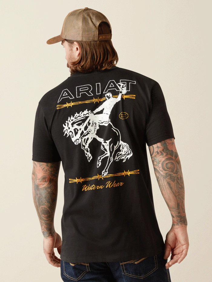 Ariat Men's Western Wear T-Shirt - 100% Cotton, Comfort Fit, Classic Black for Casual & Work Wear | Perfect for Rodeo, Ranch & Outdoor Activities