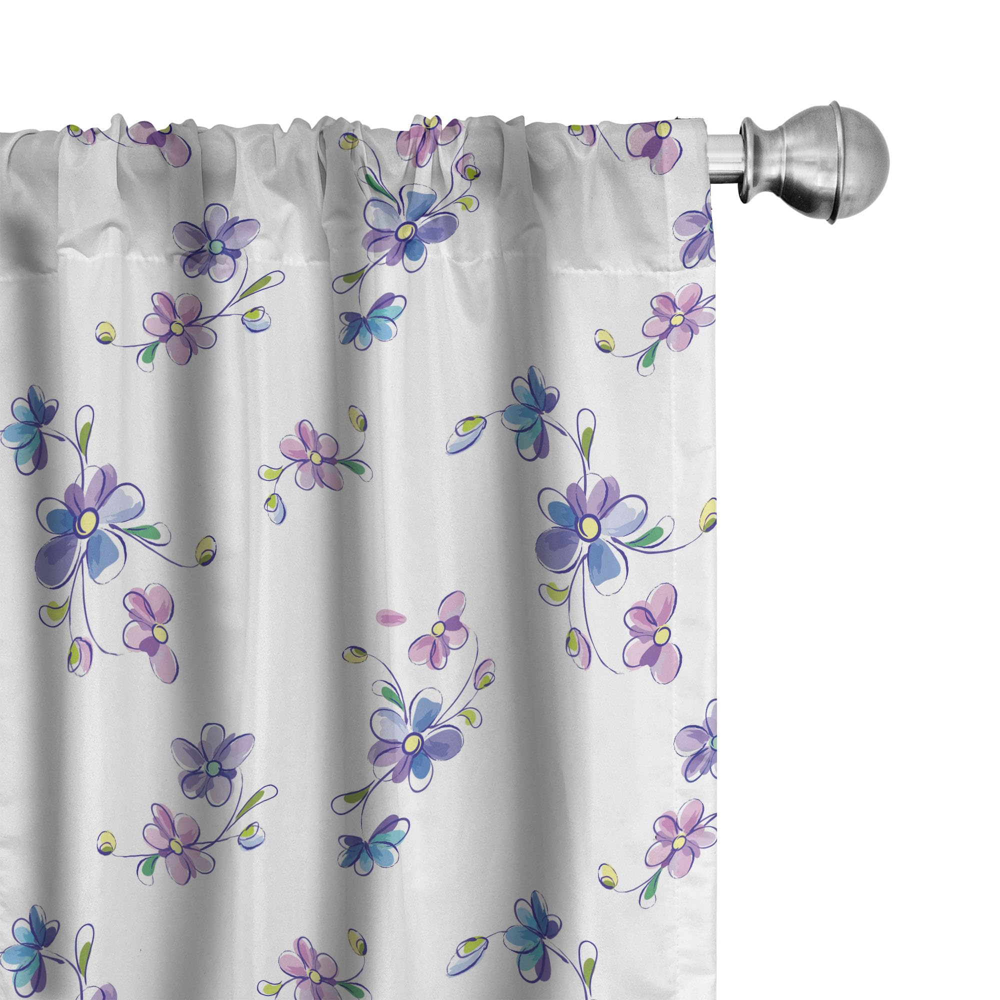 Ambesonne Floral Curtains - Romantic Flower Bouquet Design, 2 Panel Set (28