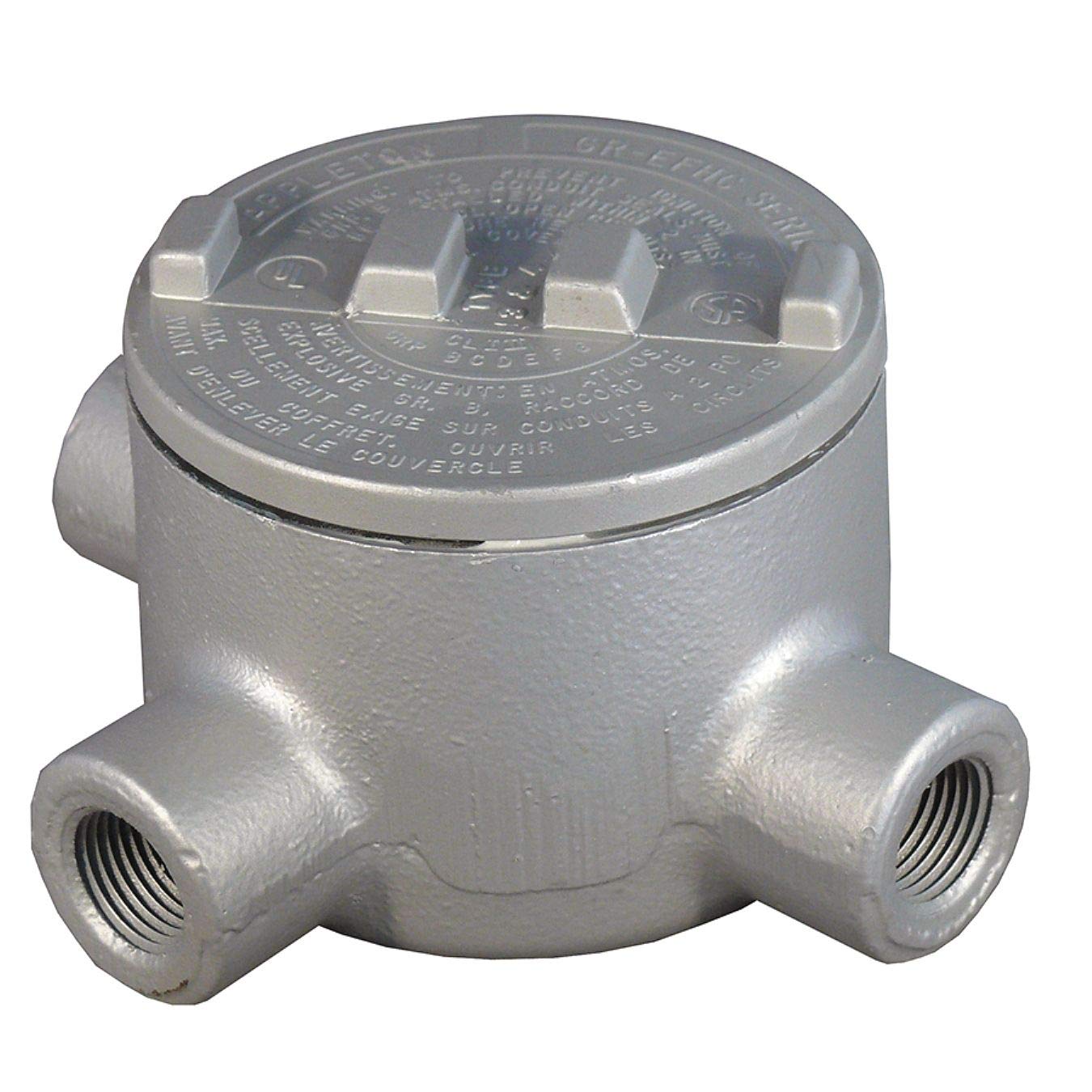 GRT75-A Copper-Free Aluminum Conduit Outlet Body - T-Style Threaded Round Electrical Fitting for Industrial Wiring & Outdoor Electrical Installations