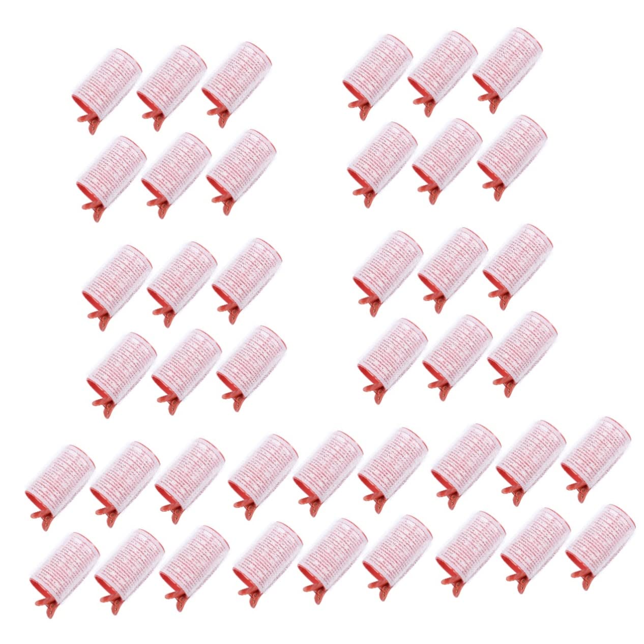 Minkissy 42 Pcs Heated Bangs Curler Set - Self Holding Hair Rollers & Clips for Short Hair Styling, Red | Perfect for Salon, Home Use & DIY Hairstyles