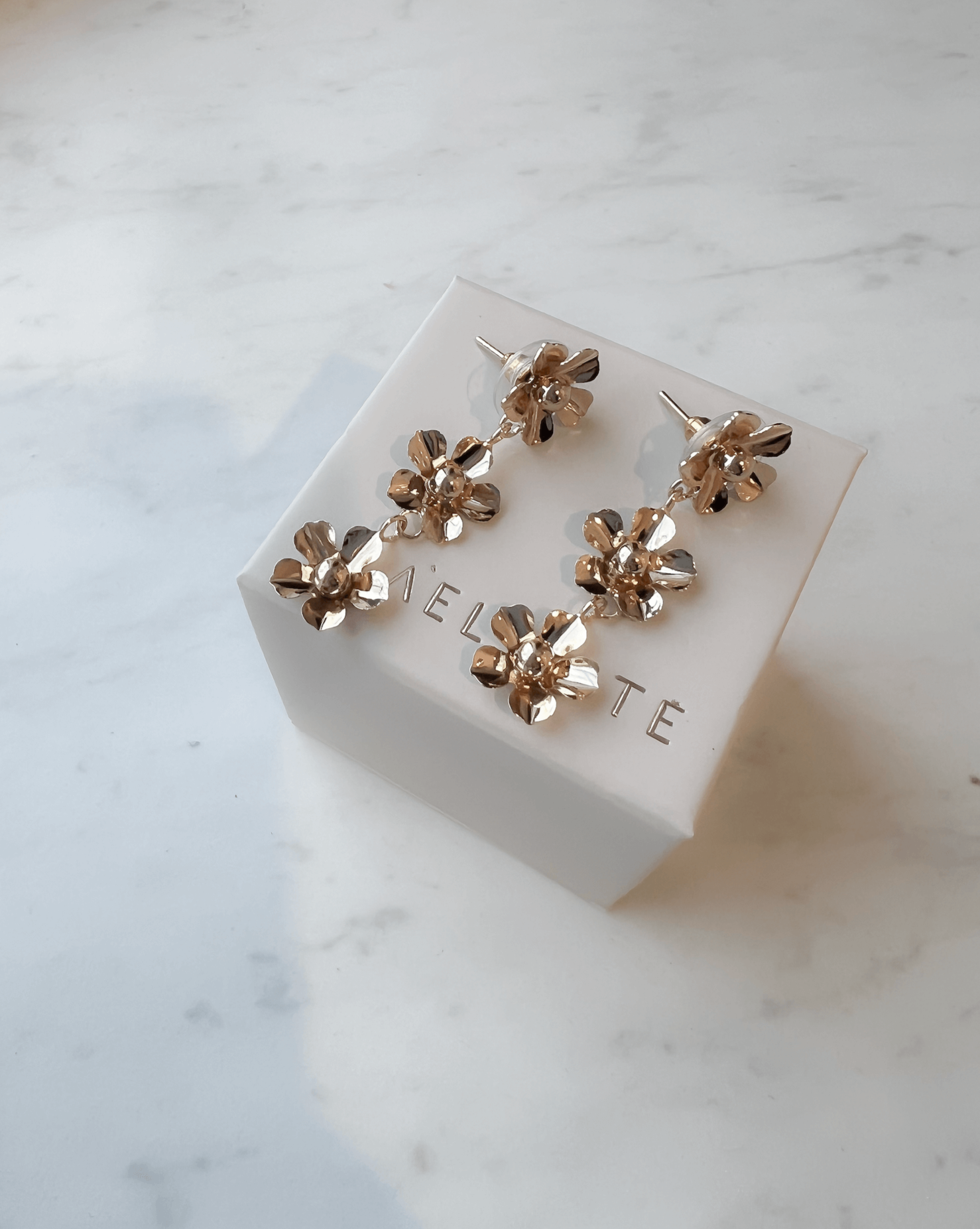 Valencia Flower Earrings for Women - Elegant Floral Dangle Earrings, Gold Plated Boho Jewelry for Party, Wedding & Everyday Wear