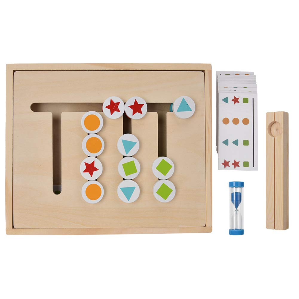 Montessori Wooden Shape Sorting Puzzle - Educational Color Matching Game for Kids - 4-Color Wooden Blocks for Logical Thinking & Early Learning - Perfect for Preschool, Homeschool & Toddler Playtime