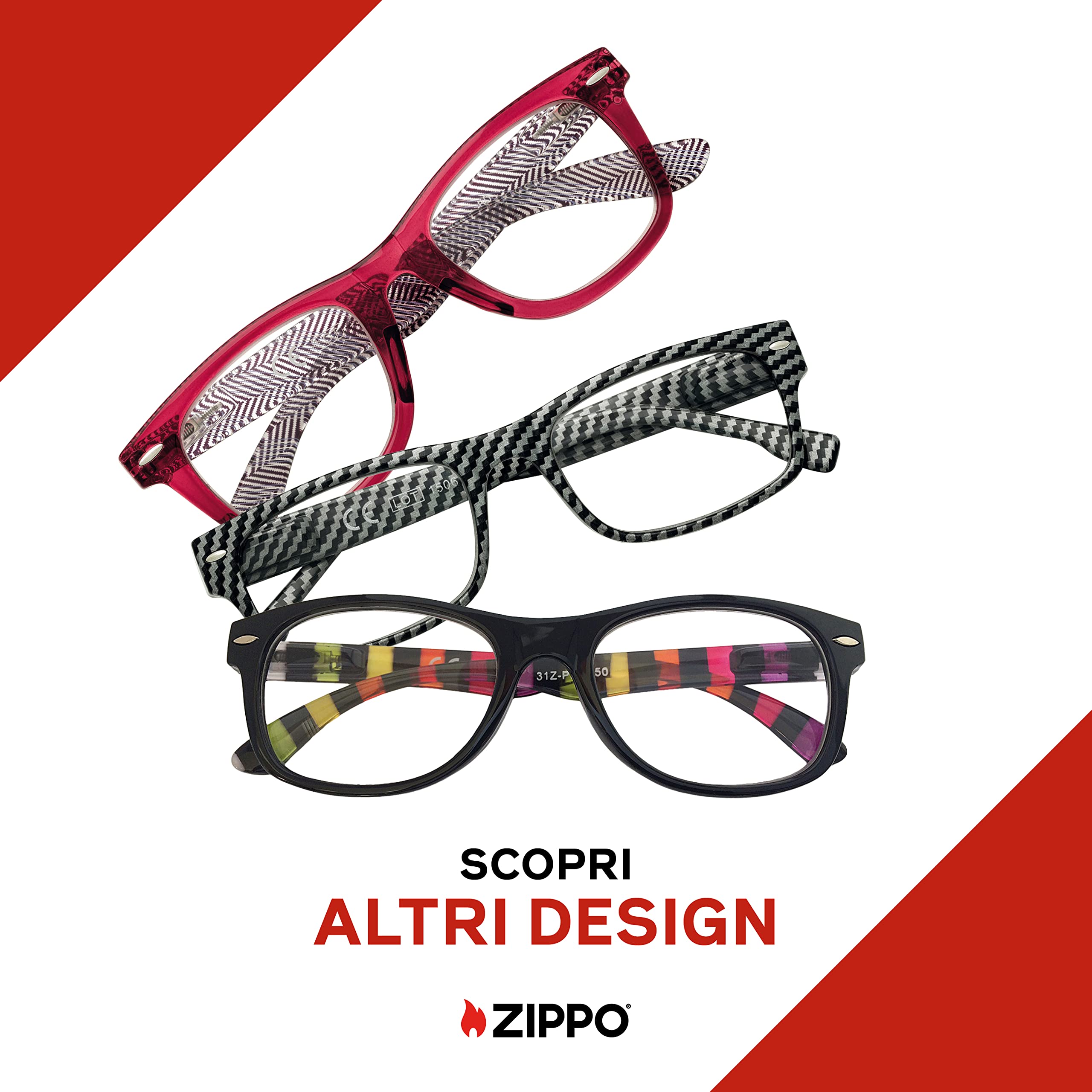 Zippo Reading Glasses with Soft Line Frame - Lightweight & Stylish Reading Eyewear for Men & Women - Perfect for Reading, Working & Daily Use