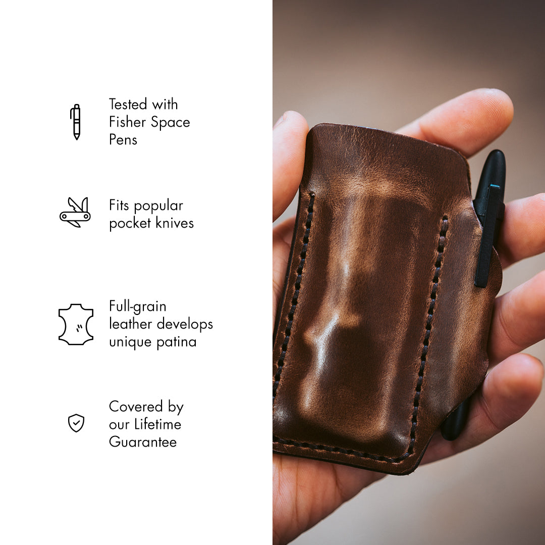 Premium Leather EDC Pocket Organizer - Slim Wallet & Multi-Tool Holder for Everyday Carry (EDC) | Perfect for Men's Wallets, Credit Cards, Keys & Small Essentials | Ideal for Outdoor, Travel & Daily Use
