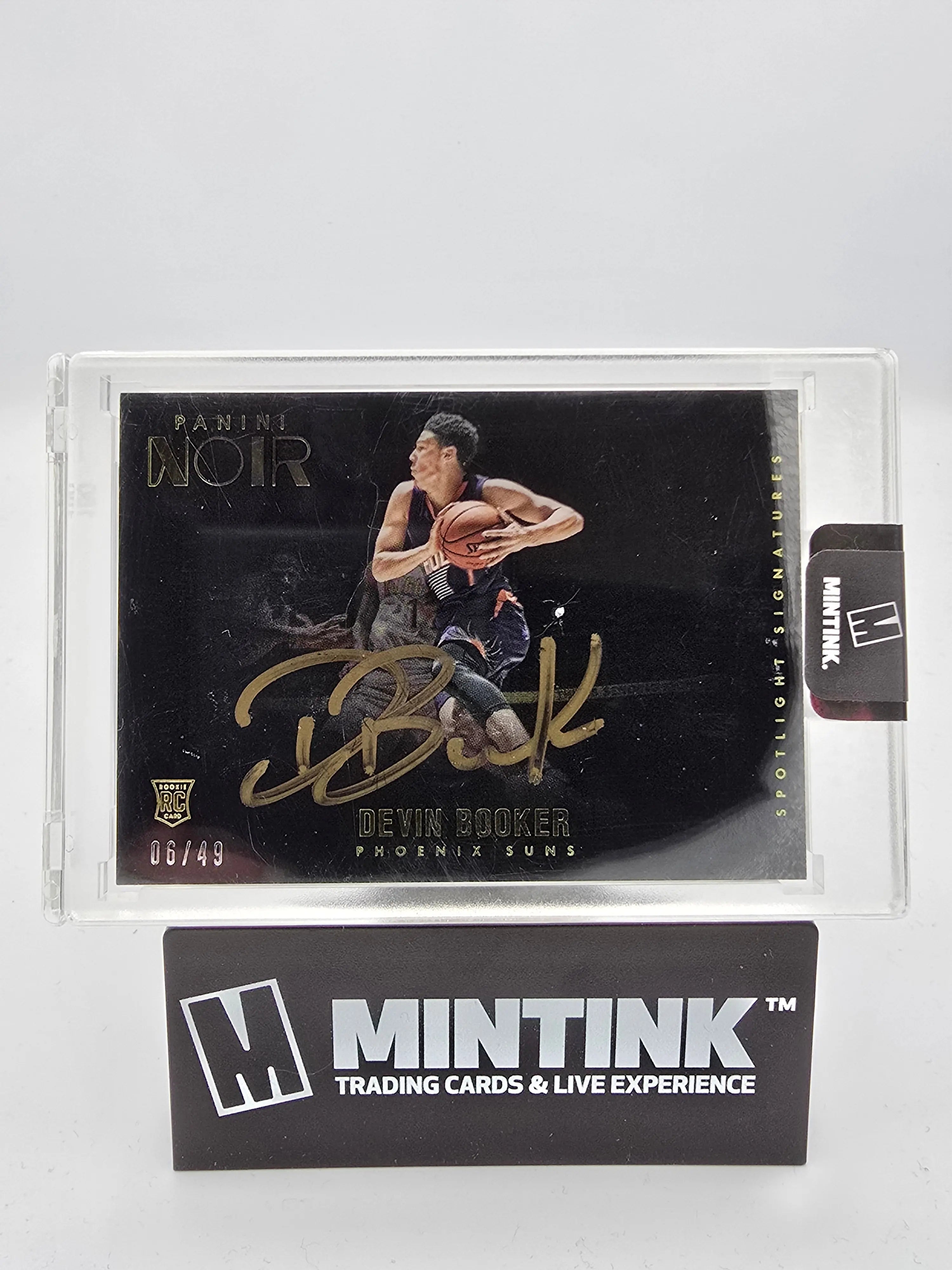 2015-16 Panini Noir Basketball Devon Booker Rookie Card Gold Ink Autograph 06/49 #SS DB - Perfect for NBA Collectors & Basketball Memorabilia Fans