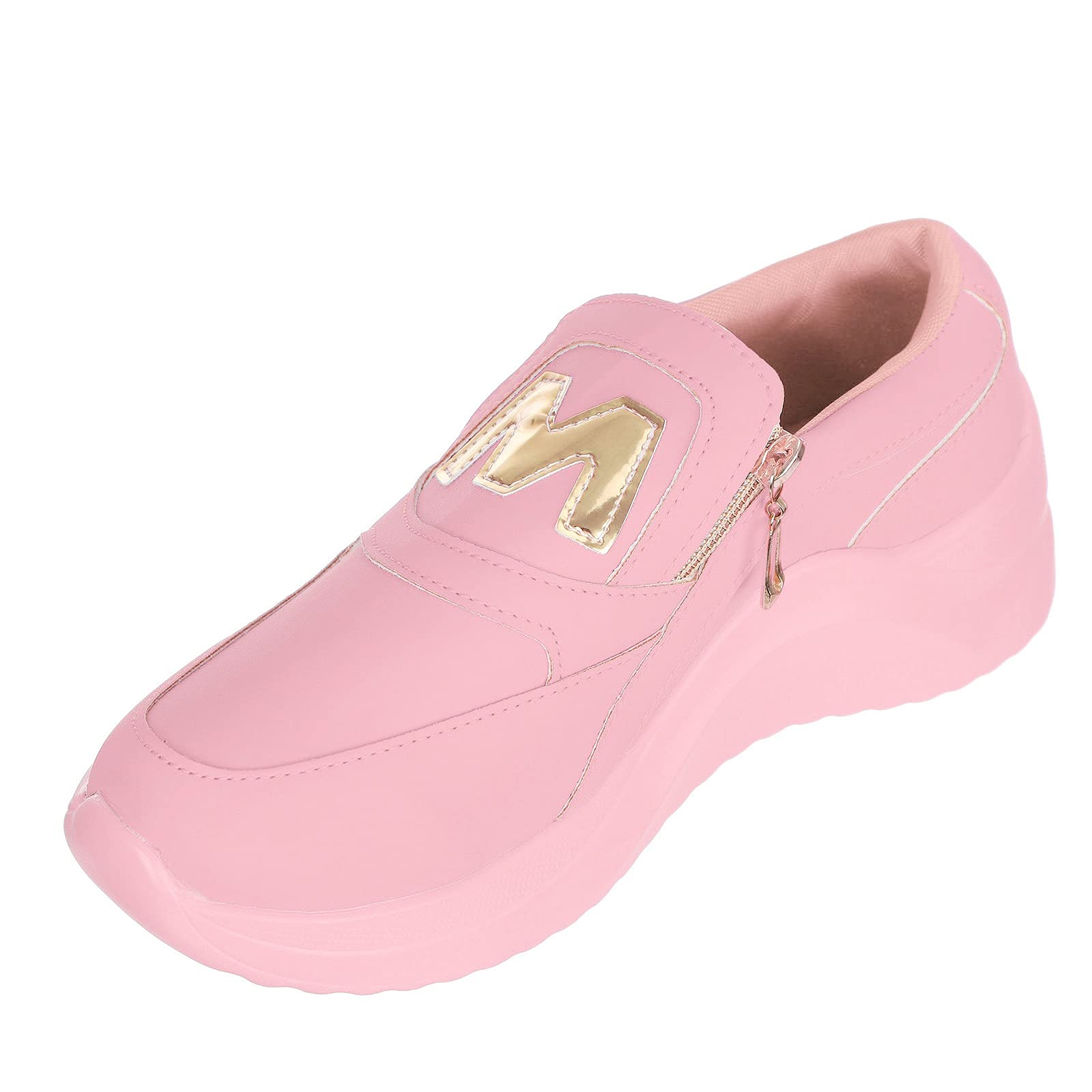 Women's Casual Running Sneakers - Comfortable Fashion Wedge Shoes with Zipper for Walking, Workout & Daily Wear | Flat Dress Shoes for Women