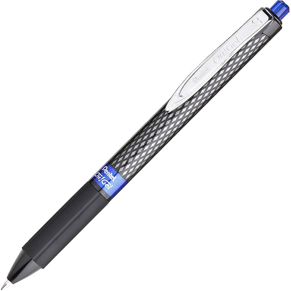 Pentel Oh! Gel Retractable Gel Pen - Medium Point 0.7mm, Smooth Blue Ink, Pack of 12 (K497-C) - Perfect for Office, School, Note Taking & Journaling