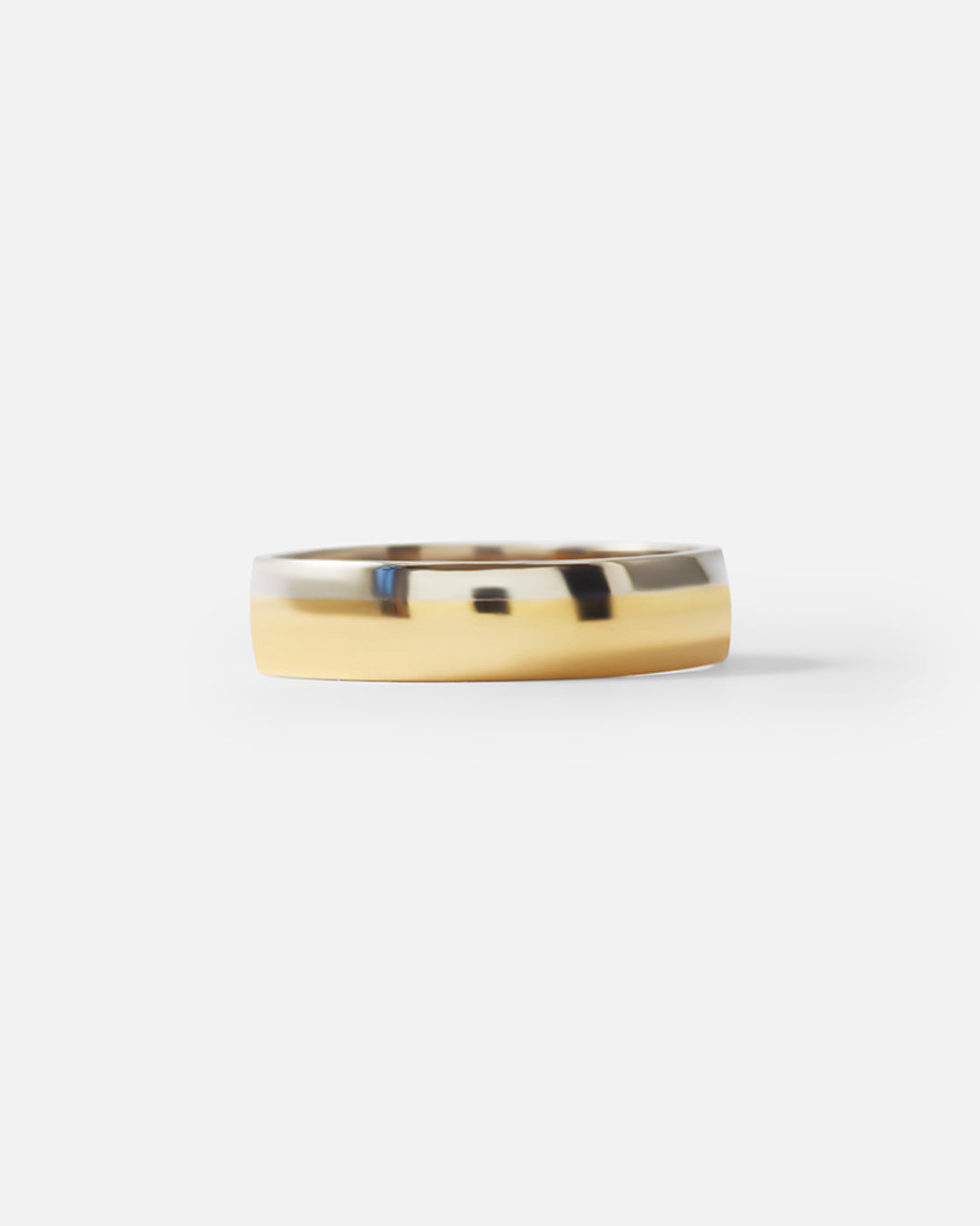 Two-Tone Slight Domed Band Ring - Elegant Stackable Jewelry for Women, Perfect for Weddings, Anniversaries & Everyday Wear