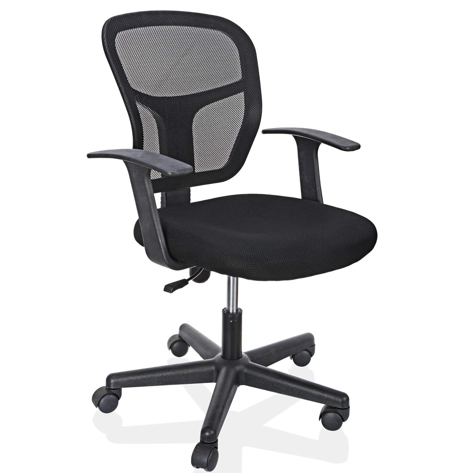 Ergonomic Executive Mesh Chair - Adjustable Swivel Mid-Back Office Chair with Lumbar Support for Computer Desk (Black) - Perfect for Home Office, Gaming, and Workspace Comfort