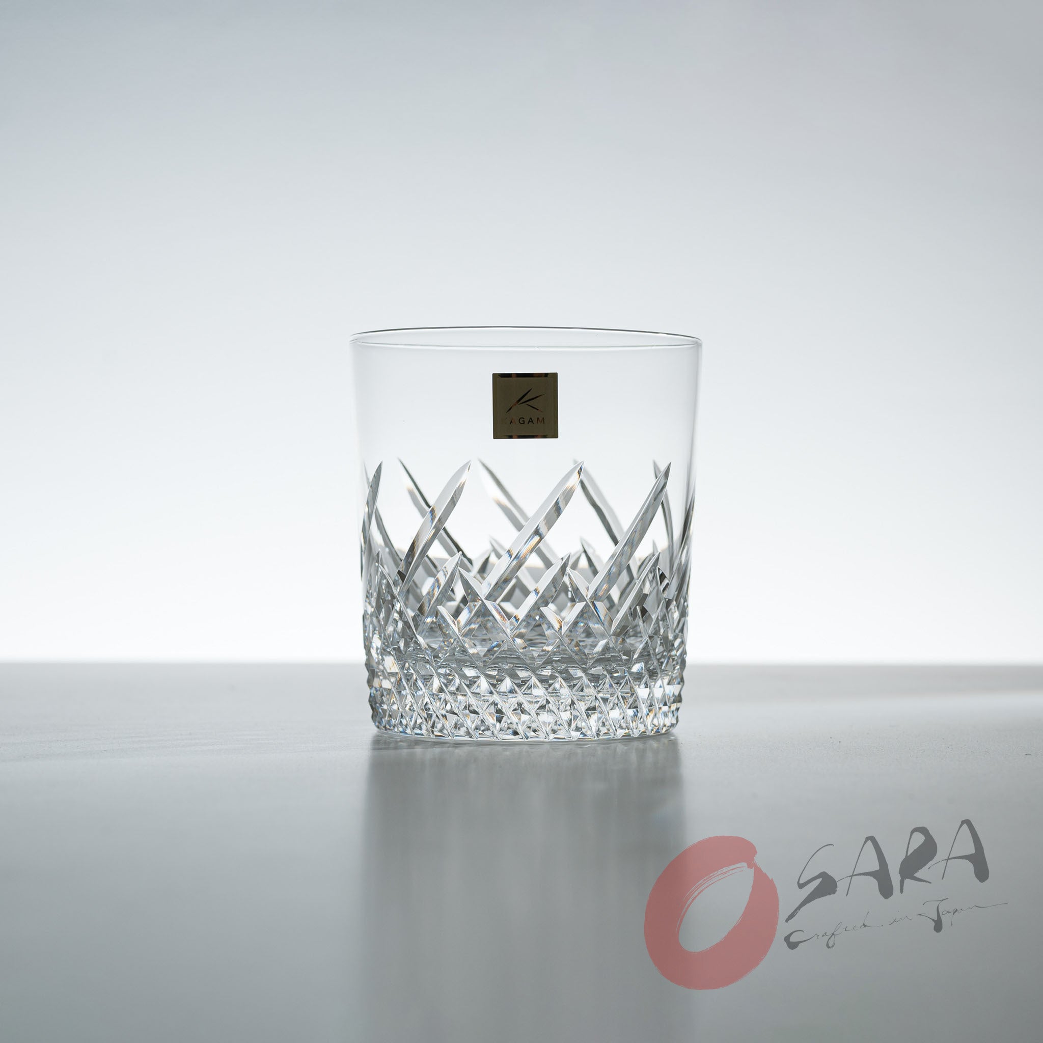 Premium KAGAMI Crystal Japanese Handmade Whiskey Glass Set - 260ml Frosted Design for Bourbon, Scotch & Cocktails - Elegant Barware for Home Entertaining & Gift Giving
