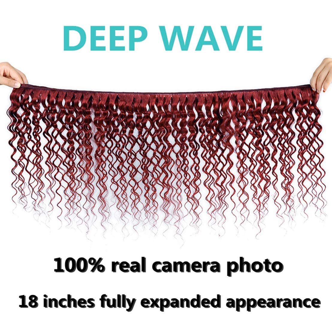 Brazilian Virgin Human Hair Bundles with 4x4 Lace Closure - 99J Deep Wave 3 Bundles Burgundy Wine Red Double Weft Hair Extensions for Styling & Volume | Perfect for Daily Wear, Parties & Special Occasions
