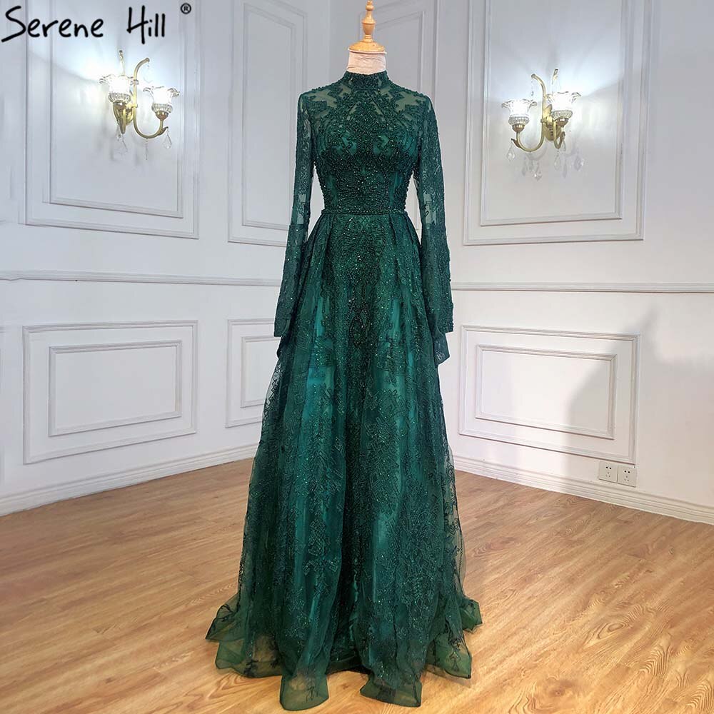 Serene Hill Muslim Pink Lace Beaded Evening Dress Gown 2025 | A-Line Luxury Formal Wear for Women | Wedding, Party, Prom, Gala & Special Occasion Outfit | LA71247