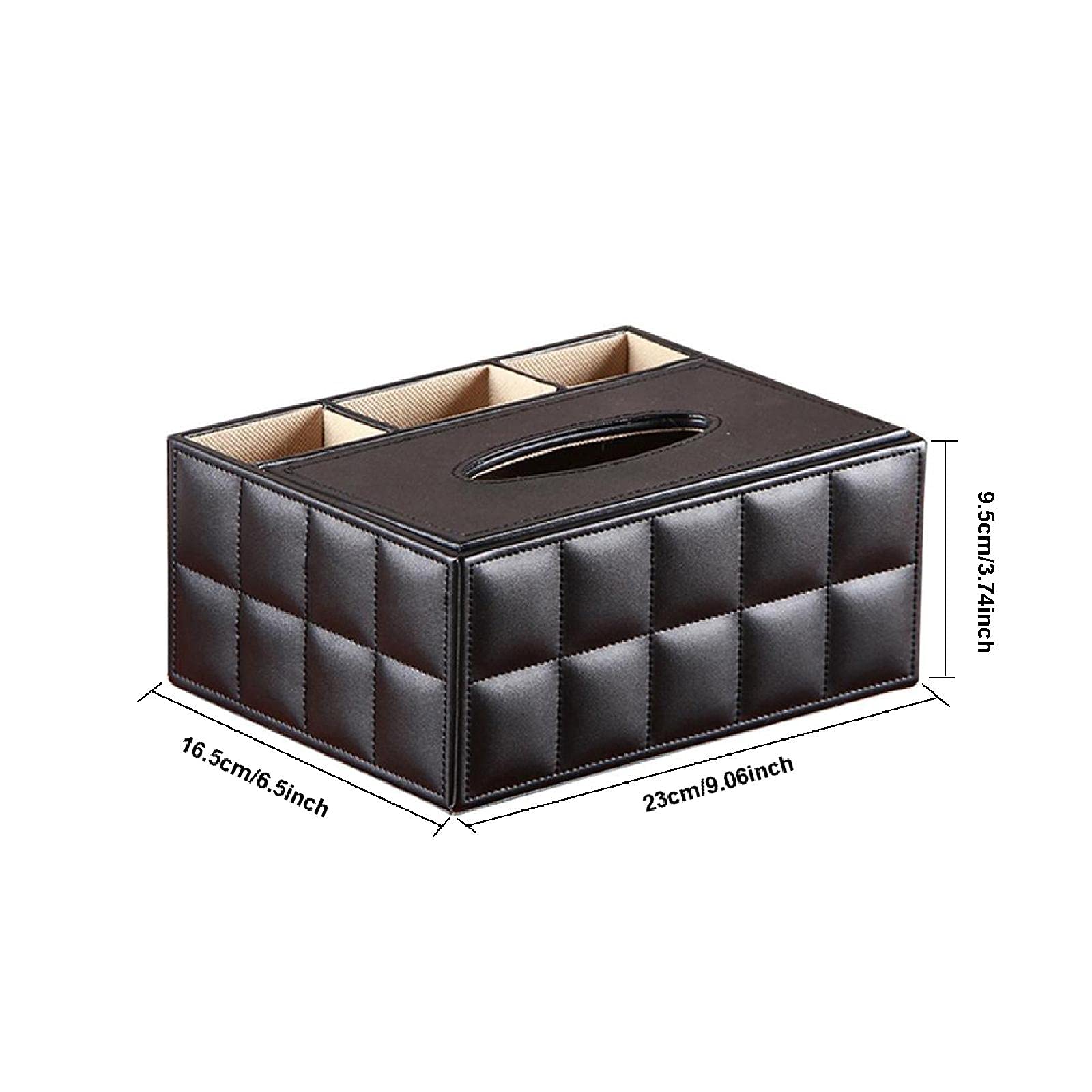 Premium Leather Desk Organizer - Multi-Function Pen, Pencil, Remote Control & Phone Holder with Tissue Box Cover - Stylish White Office Storage Solution for Home & Workspace Organization