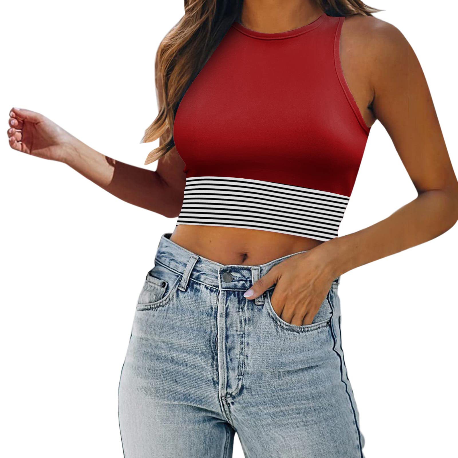 Zpervoba Women's Sexy Sleeveless Racerback Halter Neck Bodysuit Tank Top - Breathable Camisole for Summer, Clubwear, Date Night & Casual Outfits
