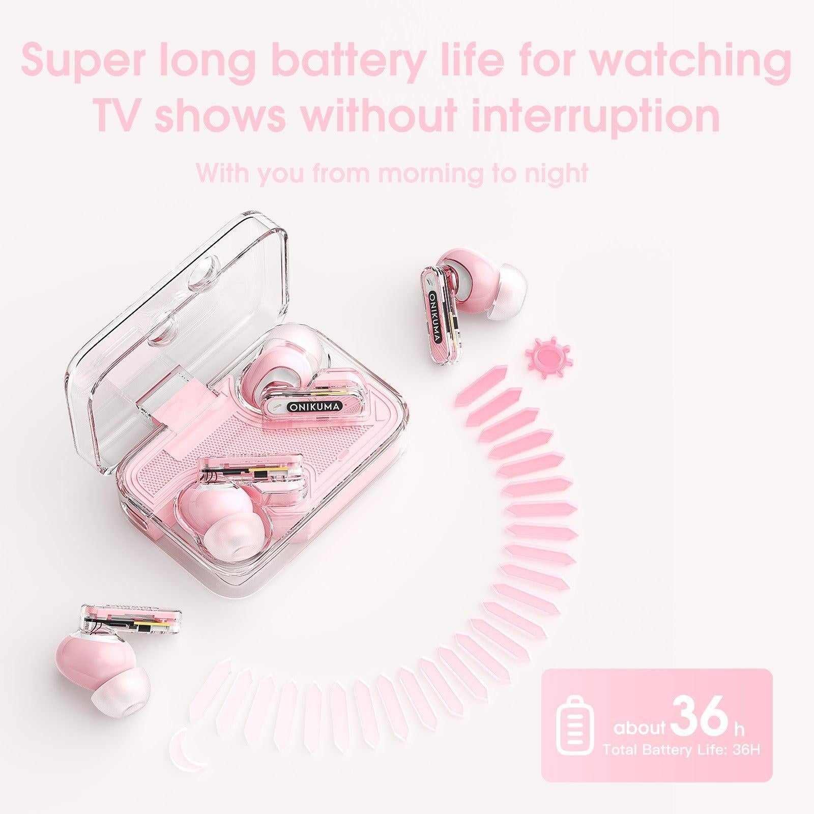 ONIKUMA T5 Wireless Bluetooth Earbuds with Noise Cancellation, Hi-Fi Stereo Sound for Running, Gym, Workout, and Commuting - Perfect for Sports & Travel