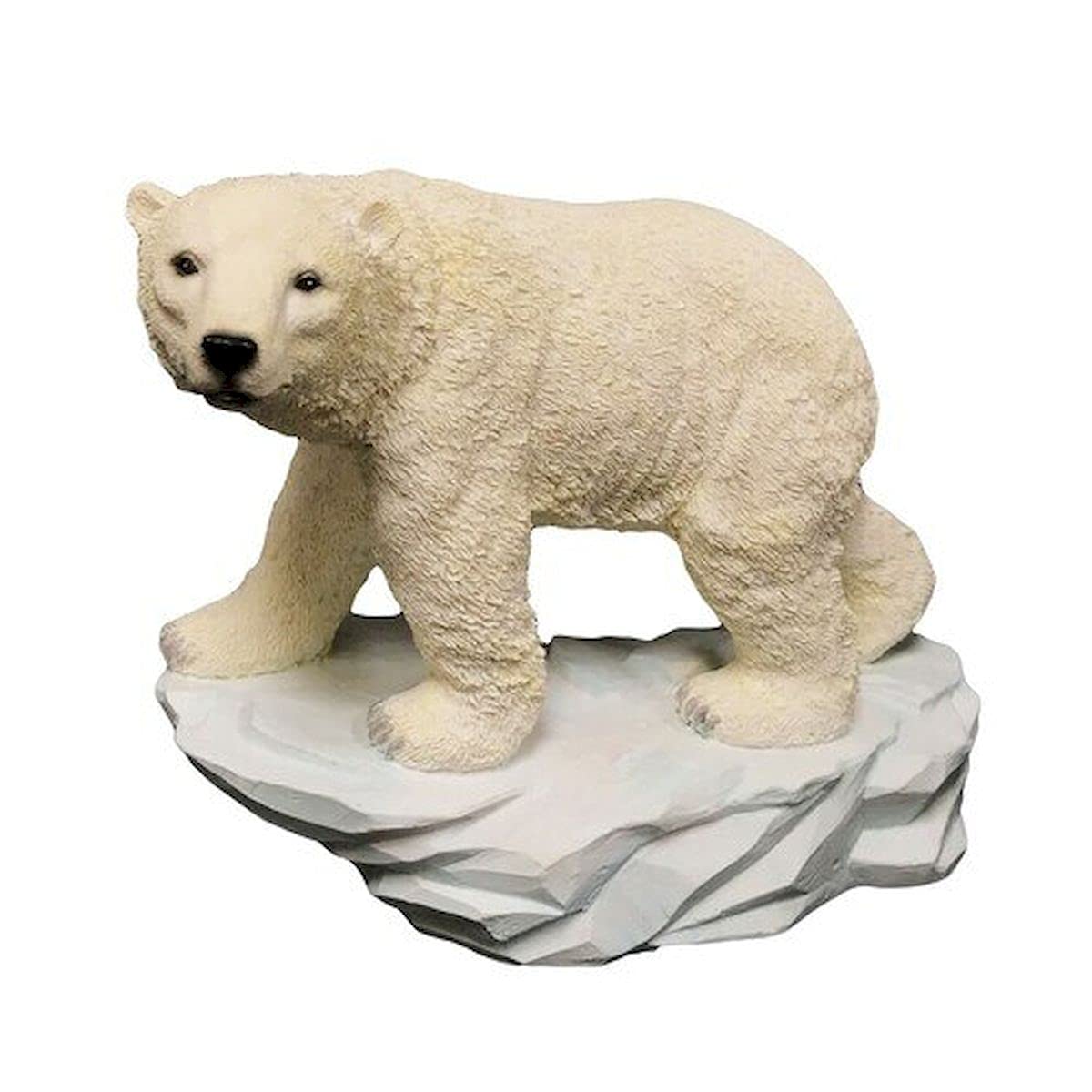 Polar Bear on a Rock Figurine - Handcrafted Resin Statue for Home Decor, Office Desk, or Gift - Perfect for Winter Themed Displays and Arctic Animal Collections