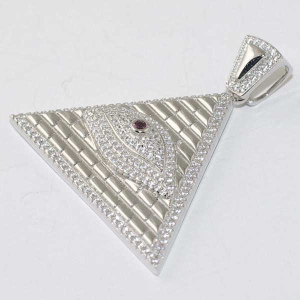 925 Sterling Silver All-Seeing Eye Pyramid Pendant Necklace - Spiritual Protection Amulet for Men & Women - Perfect for Meditation, Yoga, and Gift Giving