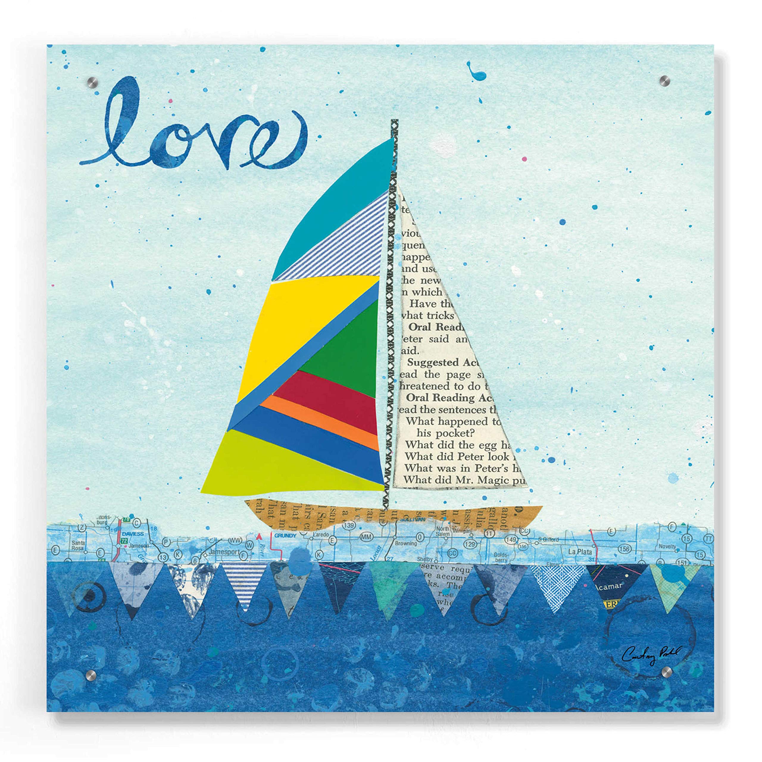 Epic Art 'Rainbow Spinnakers I' by Courtney Prahl - 24x24 Inch Vibrant Acrylic Glass Wall Decor - Modern Abstract Painting for Living Room, Bedroom & Office