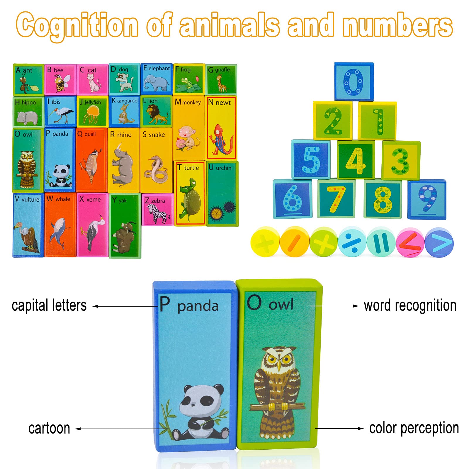 60 PCS Wooden Building Blocks for Toddlers - Educational Stacking Toys for Kids Ages 3-8 | Preschool Learning Toys for Boys & Girls | Perfect for Classroom, Birthday Gifts & Montessori Activities