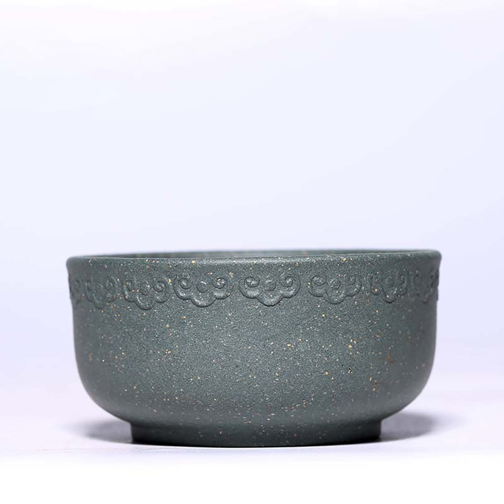 Premium Handcrafted Purple Clay Gongfu Tea Cup Set - 5 Colors (Auspicious Cloud Design) - Perfect for Chinese Tea Ceremony, Meditation & Gift Giving
