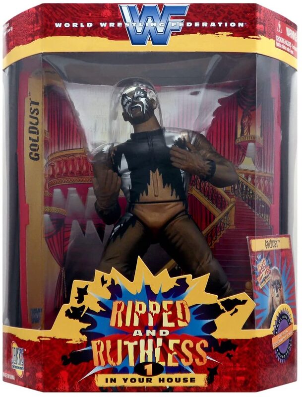 1998 WWF Jakks Pacific Ripped & Ruthless Series 1 Goldust Action Figure - Vintage Wrestling Collectible for Fans & Display