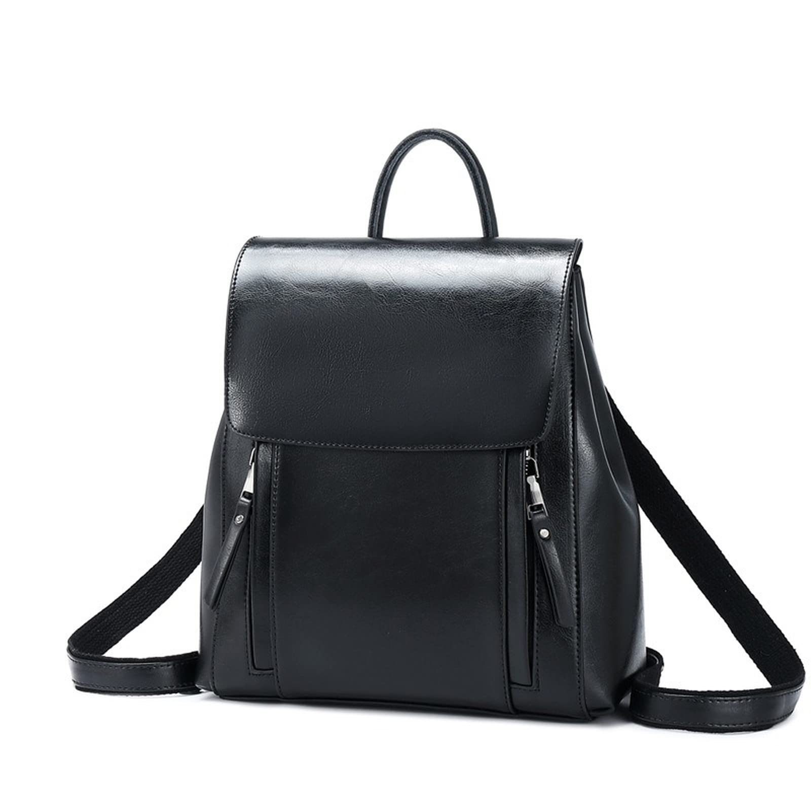 Genuine Leather Laptop Backpack for Women - Soft & Durable Black Leather Backpack - Perfect for Work, Travel & School