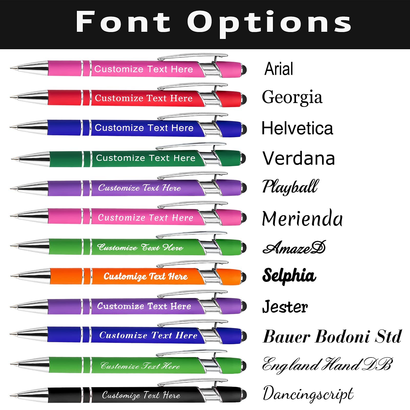 Custom Ballpoint Pens Bulk 500 Pcs - Personalized with Name & Logo - Free Engraving - Ideal for Corporate Gifts, Birthday Presents, Graduation Favors, Promotional Events & Office Supplies