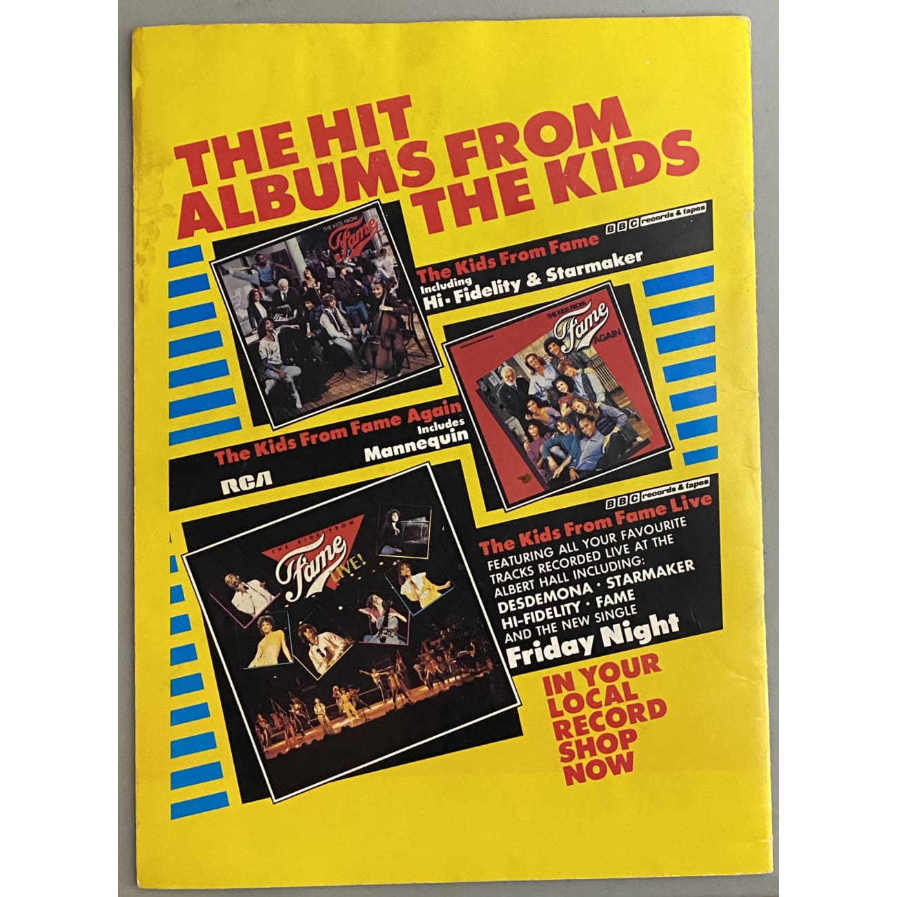 Fame 1983 The Kids From Fame Tour Program - Vintage Concert Memorabilia & Collectible Souvenir for 80s Music Fans, Theater Lovers, and TV Show Enthusiasts