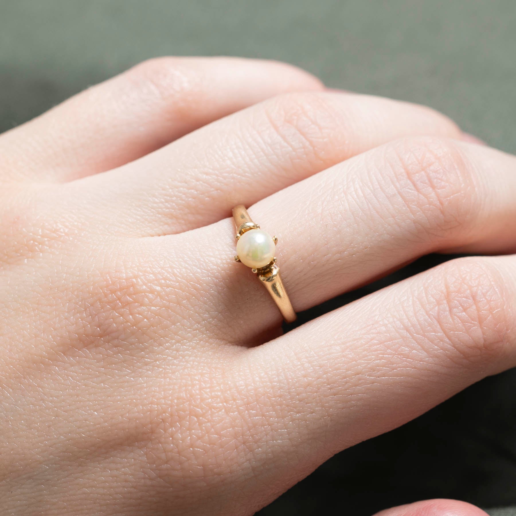 Solitaire Pearl Ring for Women - 14K Gold Plated, Size 6 | Elegant Pearl Jewelry for Engagement, Wedding, Anniversary & Special Occasions