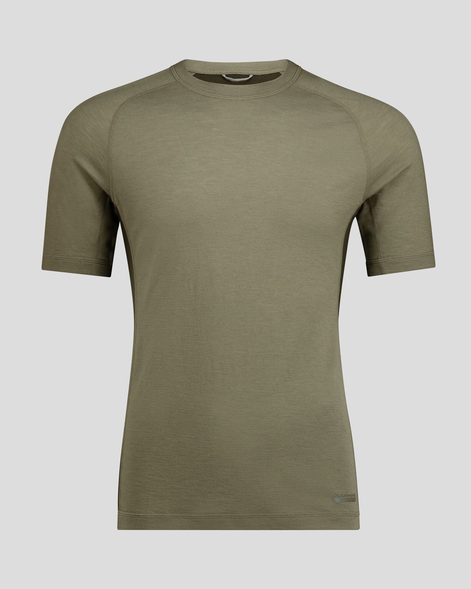 Men's K Merino 125 Baselayer T-Shirt - Lightweight Thermal Underwear for Hiking & Skiing - Beech/Dark Moss Color - Perfect for Outdoor Activities & Cold Weather Layering
