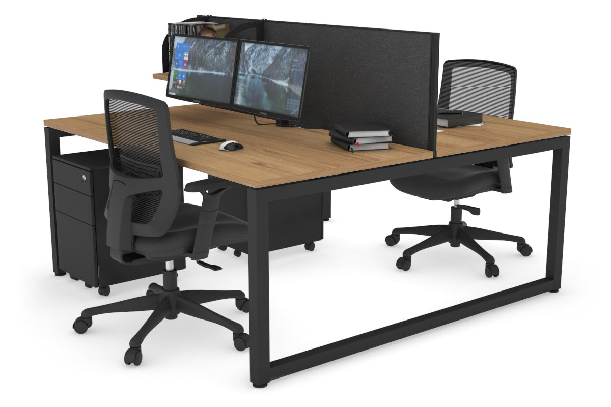 Quadro Loop Legs 2-Person Office Workstation - 1800L x 800W with Cable Management | Modern Shared Desk for Coworking Spaces & Home Offices