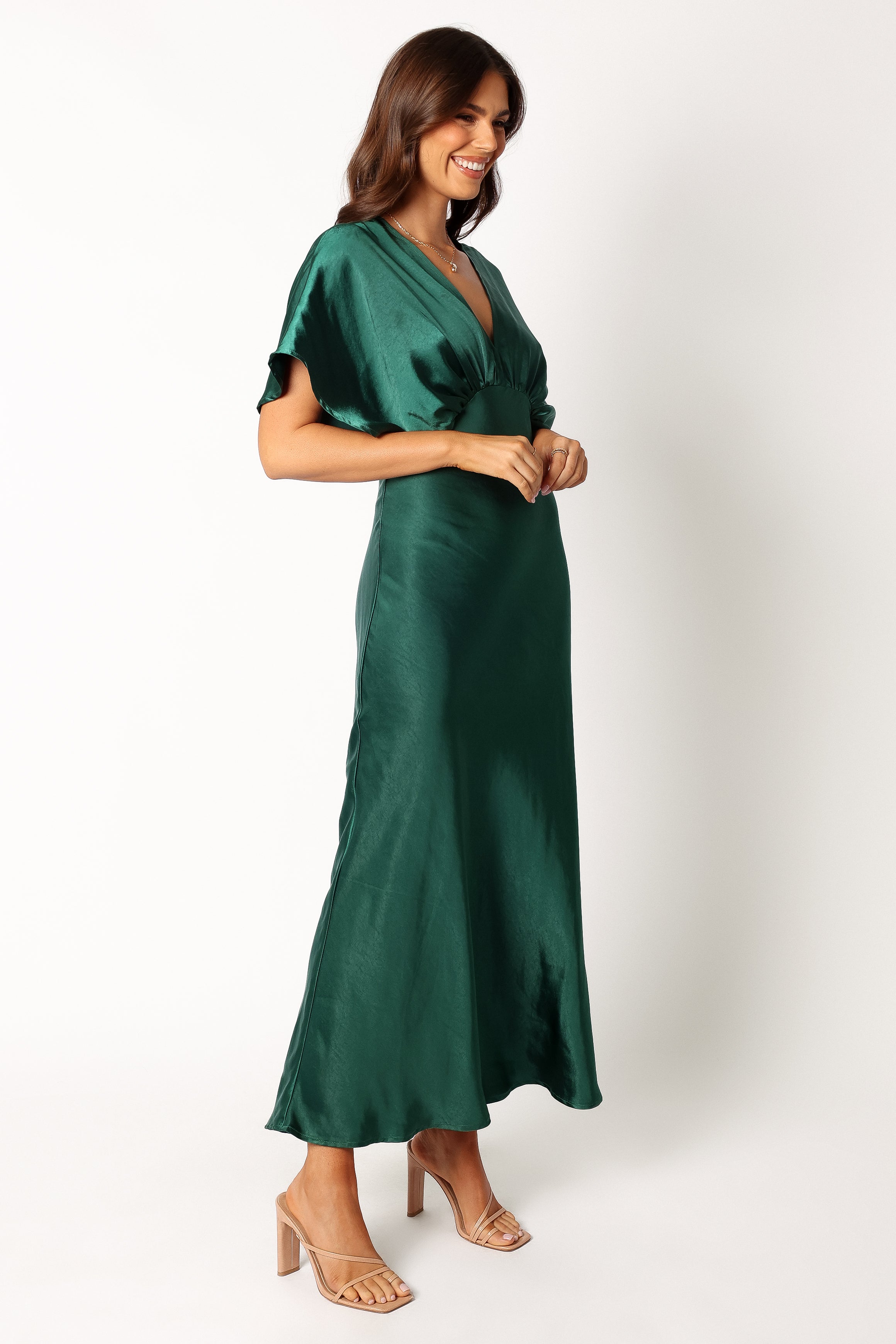 Ciara Maxi Dress in Dark Emerald Green - Elegant Long Flowy Dress for Women, Perfect for Weddings, Parties & Evening Events