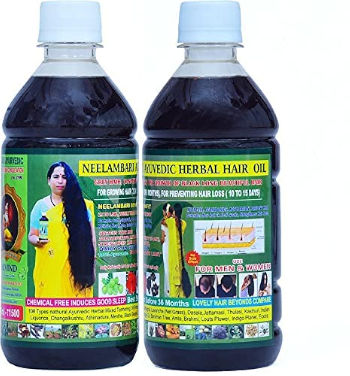 Neelambari Pure Herbal Adivasi Hair Oil - 200ml | Natural Ayurvedic Hair Growth Treatment for Dry, Damaged Hair | Promotes Thickness & Shine - Perfect for Daily Hair Care & Scalp Massage