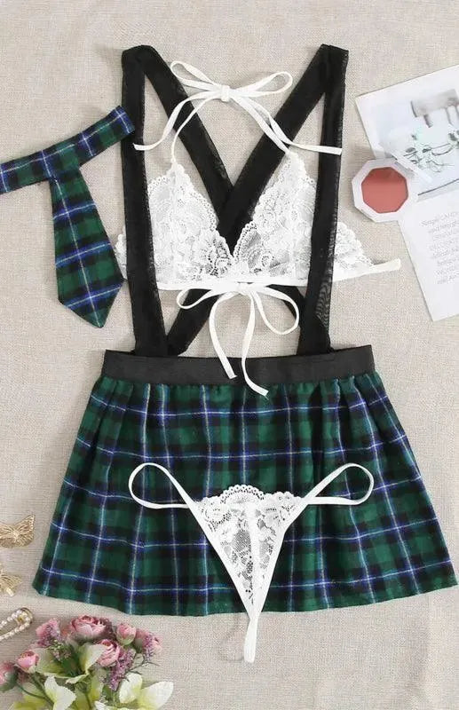 Sexy Lingerie Set for Women - Lace Babydoll Nightwear with G-String & Garter Belt - Perfect for Valentine's Day, Honeymoon & Romantic Nights