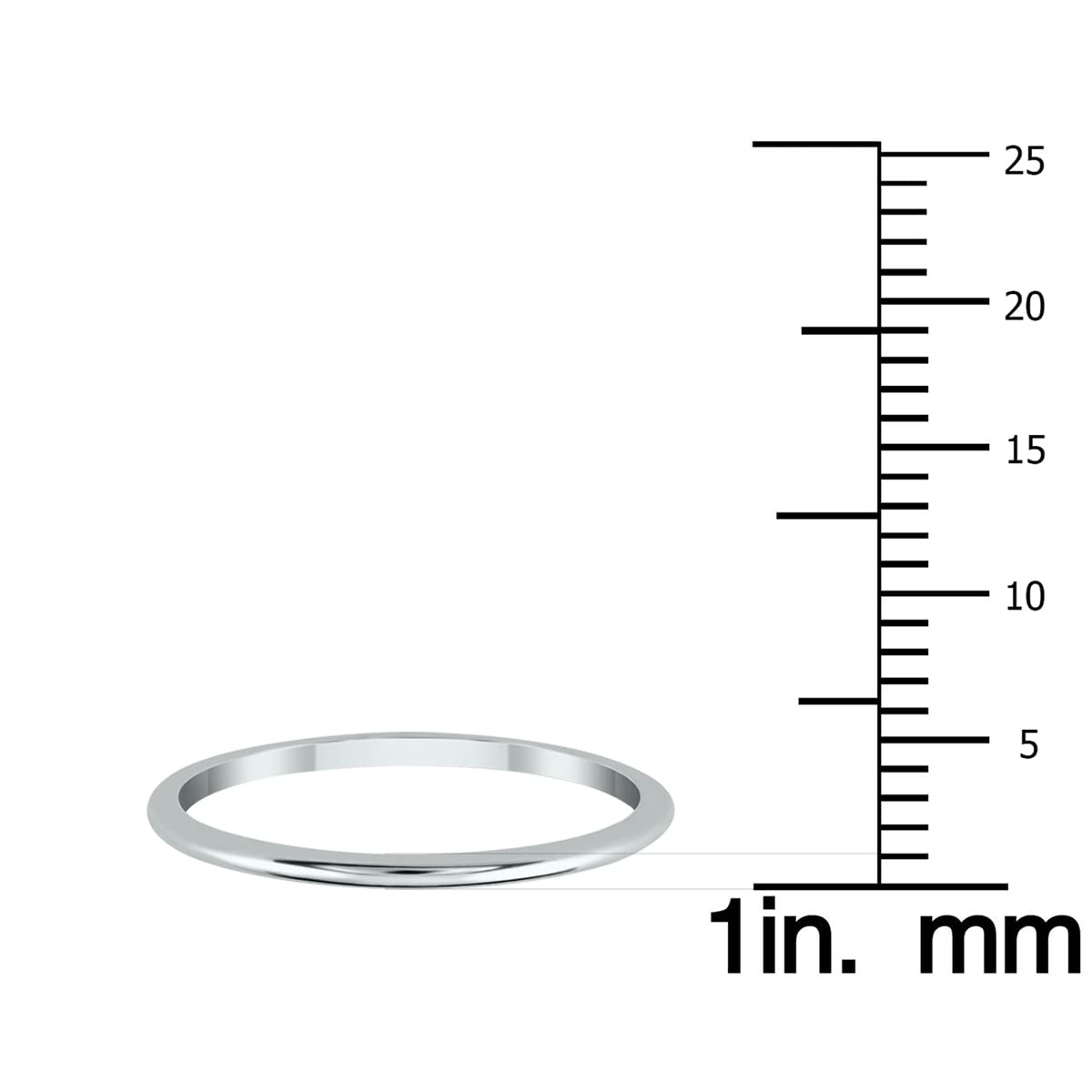 1mm Thin Domed Wedding Band Ring - 14K Yellow Gold, White Gold & Rose Gold - Elegant Minimalist Wedding Ring for Women & Men - Perfect for Engagement, Anniversary & Everyday Wear