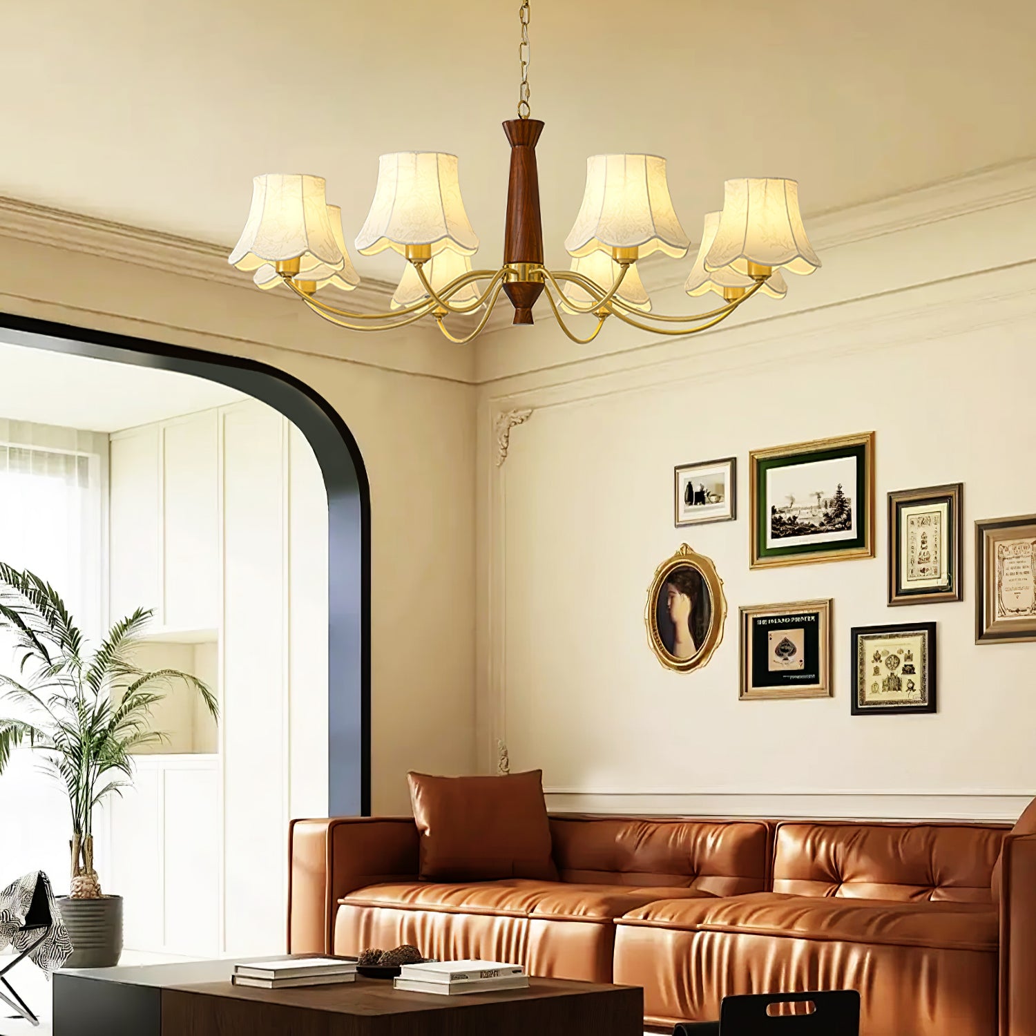 Elegant Alyssa Fabric Chandelier - Modern Ceiling Light Fixture for Dining Room, Bedroom & Living Room Decor | Energy Efficient LED Lighting Solution for Home Interior Design