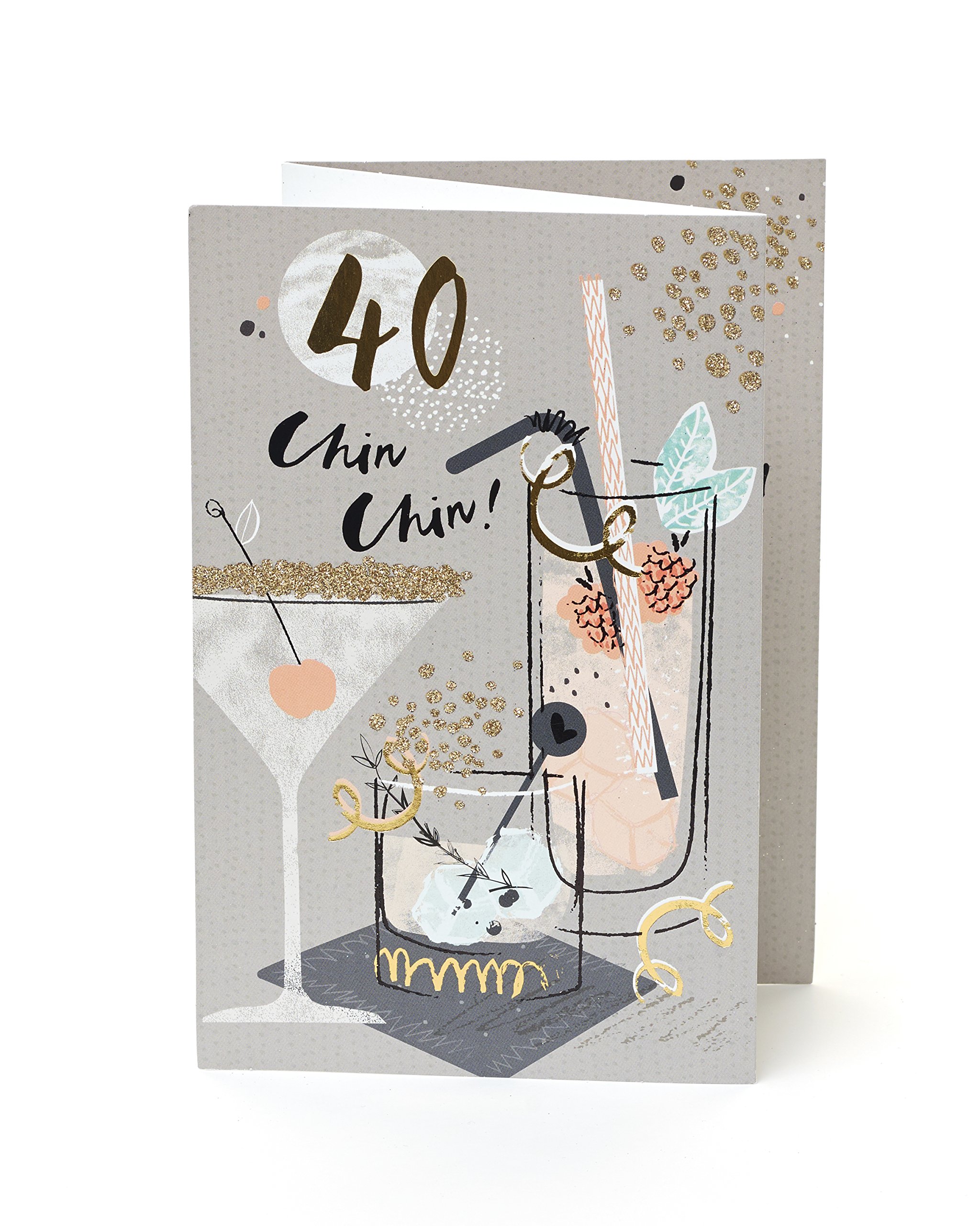 40th Birthday Card for Women - Elegant Gift with Wine Theme for Celebrations
