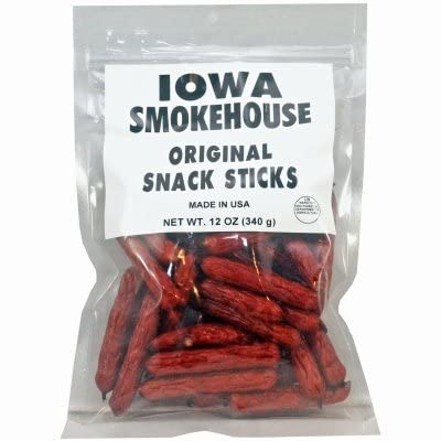 IOWA SMOKEHOUSE IS-SNK12O Original Beef Snack Sticks - 12 Pack (12-oz Each) | High Protein Keto-Friendly Jerky for Hiking, Camping & Road Trips
