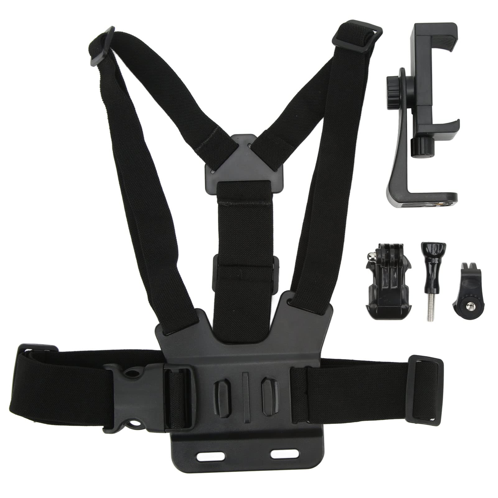 Adjustable Phone Chest Mount Harness Strap with Secure Holder for Live Streaming, Outdoor Cycling, Hiking & Action Sports - Compatible with Most Smartphones