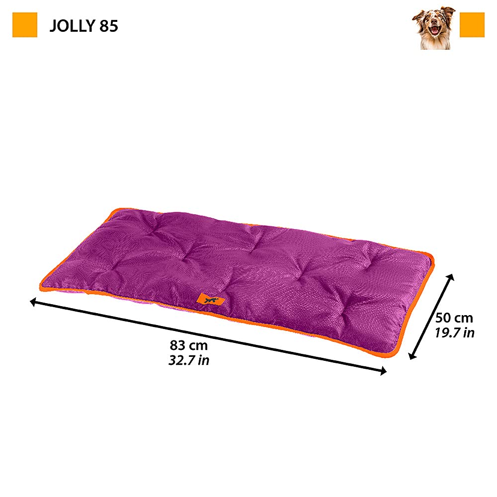 Ferplast Jolly Washable Waterproof Dog Bed Mat - Medium Size 83x50cm, Scratchproof Pet Mattress for Cars, Kennels & Dog Houses - Soft Comfortable Brown Dog Bed for Travel, Crate & Home Use