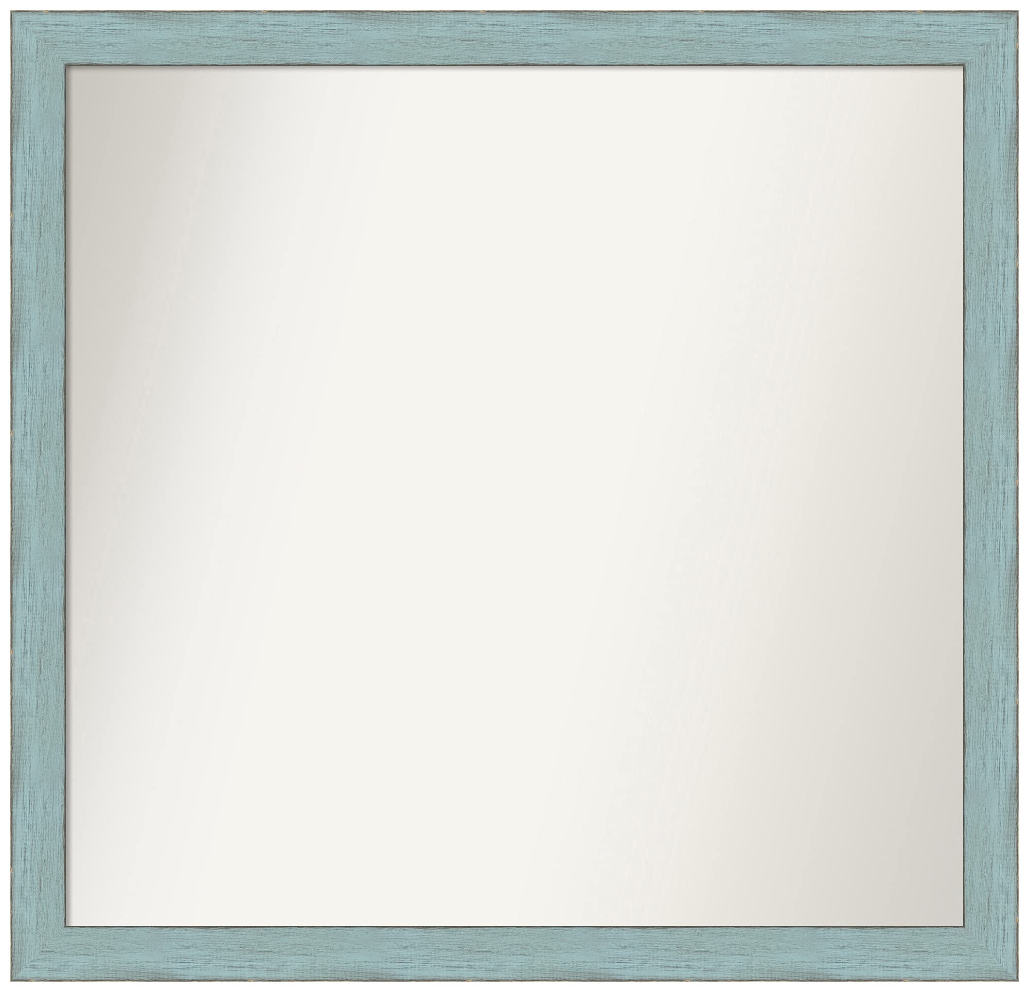 Amanti Art Sky Blue Rustic Non-Beveled Custom Wall Mirror - 26.25 x 27.25 Inches (Various Sizes Available) - Perfect for Bathroom, Bedroom & Entryway Décor