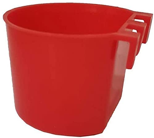 10PCS Red Hanging Wire Cage Cups - 8oz/16oz Bird Feeders & Water Bowls for Parrots, Parakeets, Chickens, Pigeons, Rabbits - Durable Seed & Food Dishes for Pet Birds, Poultry Coops & Outdoor Use