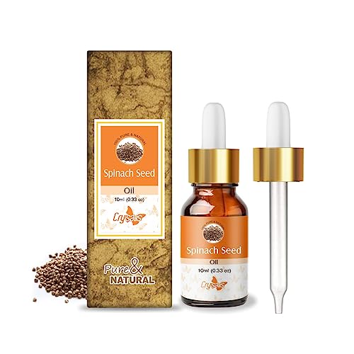Organic Cold Pressed Spinach Seed Carrier Oil (Spinacia oleracea) - 10ml | Pure, Natural & Unrefined | For Skin Care, Hair Growth & Aromatherapy | Vegan & Cruelty-Free Facial Serum & Massage Oil