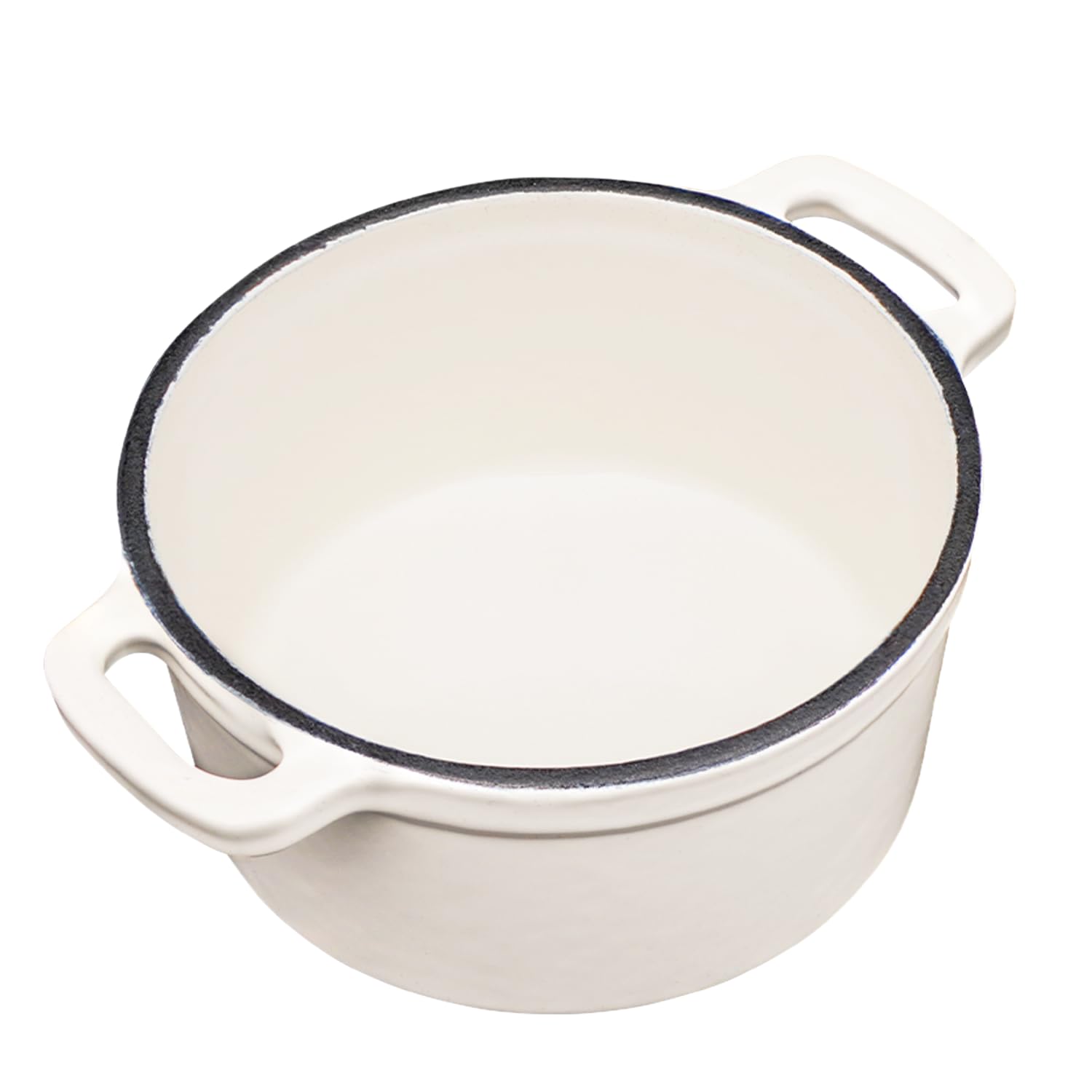 8 oz Mini Dutch Oven & Garlic Roaster - 2-Piece Cast Iron Cocotte Set with Lids (0.25 qt) - Oven Safe Ramekins for Garlic Confit, Baking, Serving - Perfect for Kitchens & Dinner Parties - White