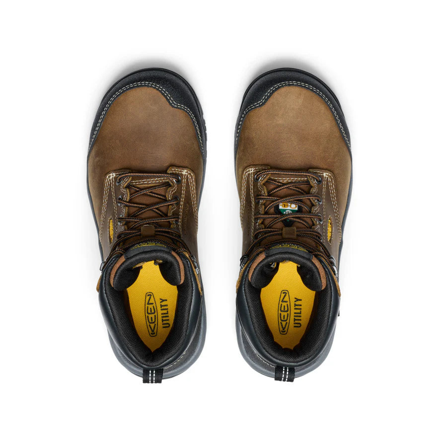 KEEN Women's Evanston 6 Waterproof CSA Work Boot with Carbon Fiber Toe - Steel Toe Safety Shoes for Construction, Warehouse & Outdoor Work | Slip Resistant & Comfortable Work Boots for Women