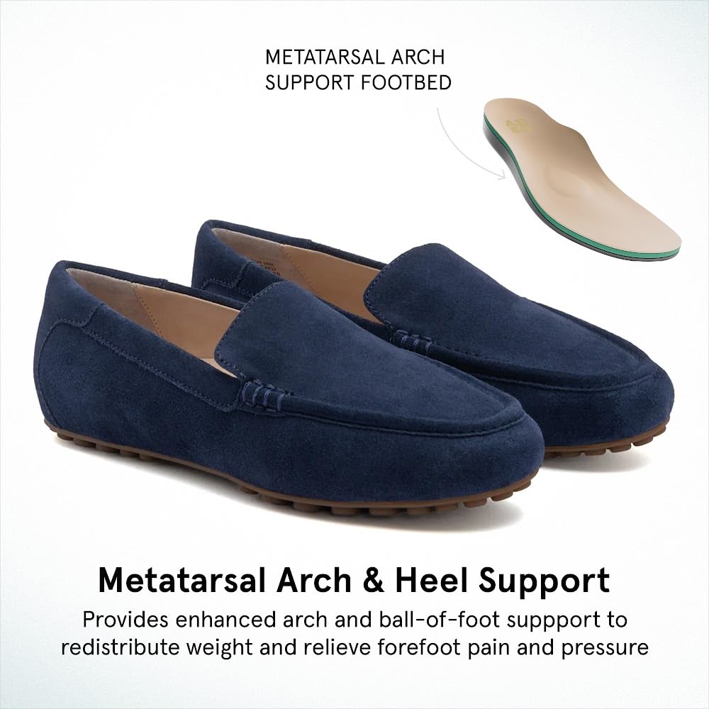 ABEO Harbor Women's Loafers with Arch Support - Comfortable Dress Shoes for Women with Metatarsal Pads & Foot Pain Relief - Perfect for Work, Travel & Everyday Wear